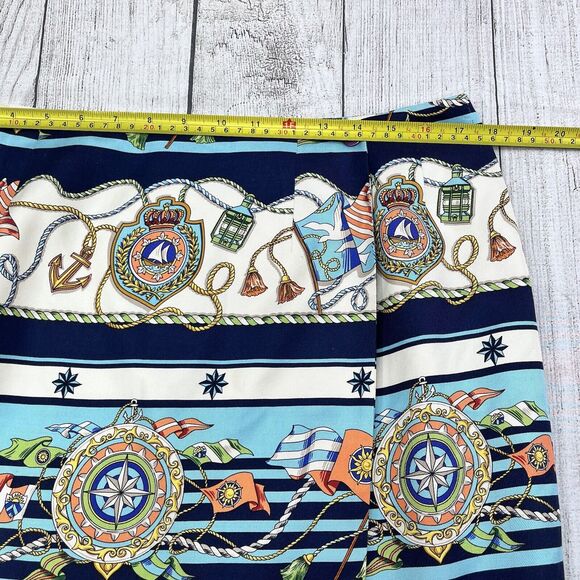 Talbots Silk Wrap Skirt Nautical Printed Size 10P‎ - Picture 8 of 9